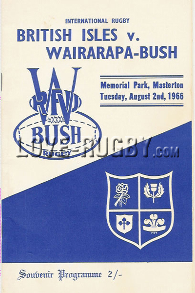 1966 Wairarapa-Bush v British Isles  Rugby Programme